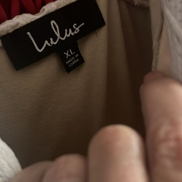 Lulus Cream Crochet Lace Wedding Date Romantic night Vacation Dress Size XL - Picture 12 of 12